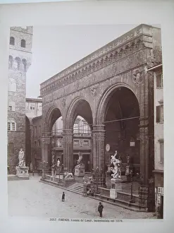 Florence Prints: Photograph by Giorgio Sommer showing the Loggia dei Lanzi in Florence