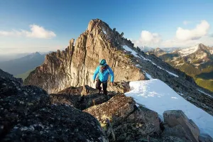 : Photograph of mountain climber in North Cascade Mountain Range