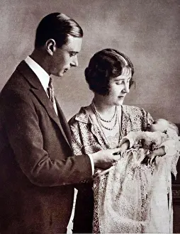 Her Majesty Prints: Photograph of Prince Albert Frederick Arthur George (1895-1952) and Lady Elizabeth Bowes-Lyon (1900-2002)