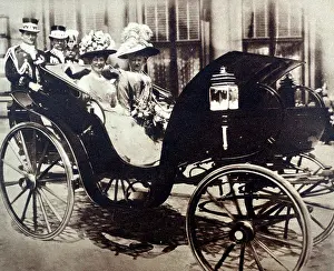 Photograph of the Royal visit to Germany by King George V (1865-1935) and Queen Mary of Teck (1867-1953). Dated 1913