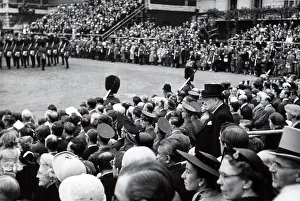 Ceremony Prints: Photograph of Sir Winston Churchill (1874-1965) at the Ceremony of Trooping the Colour