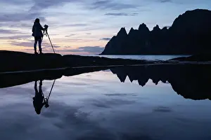Rocks Prints: Photographer and Okshornan at Tungeneset viewpoint, Senja, Norway