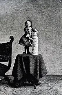 Circus Prints: Photographic portrait of Pauline Musters (1876-1895) a circus performer who was 23 inches tall