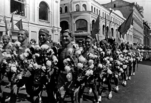 Group Of People Prints: Physical Culture Parade, 1939 Athletes of the Tajik S