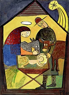 Story Prints: Pia Bühler, Christmas story, Bethlehem, Maria, Joseph, Child Jesus, stable, ox, donkey