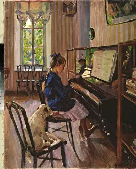 Trending: At the piano by Vinogradov, Sergei Arsenyevich (1869-1938) / National Art Museum of Belorussian Republik