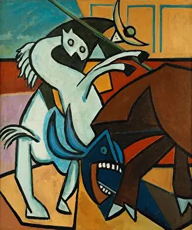 Colourful Prints: Picador. Oscar Dominguez (1906-1957). Oil on canvas. Painted circa 1950. 65 x 54.5cm