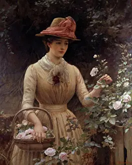 Rose Prints: Picking Roses Percy Tarrant (D.1934 British)