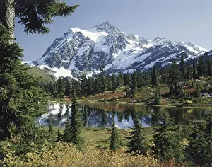Breathtaking Prints: Picture Lake Mount Shuksan Washington USA