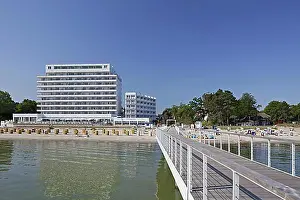 Walkway Prints: Pier and Hotel Bellevue at Timmendorfer Strand