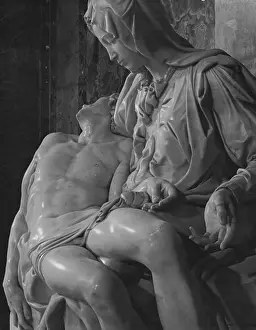 Basilica Prints: The Pieta 1498 Michelangelo Buonarroti (1475-1564 Italian) Marble Sculpture St