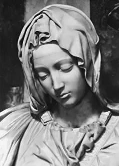 Sorrow Prints: Pieta (Detail of Mary) 1498-99 Michelangelo Buonarroti (1475-1564 Italian) Marble St