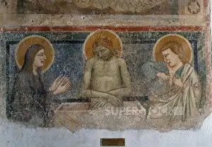 Basilica Prints: The Pieta, fresco in the Abbey of the Most Holy Trinity