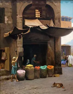 Group Of People Prints: Pigment Seller in North Africa; 1891 Oil on canvas Jean-Leon Gerome French; 1824-1904