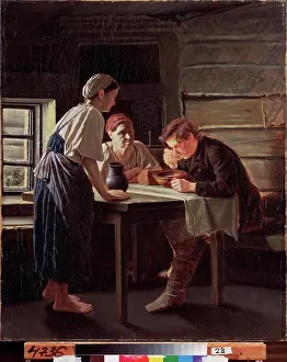 The Wanderers Prints: Pilgrim's Reception by Perov, Vasili Grigoryevich (1834-1882)/ Regional A
