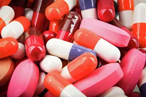 Abuse Prints: pills and capsules pills and capsules. Copyright: xZoonar.com/VladimirxNenovx 4899896