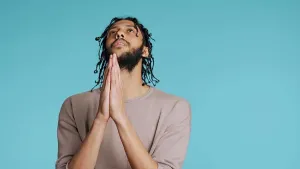 Middle Eastern Prints: Pious Middle Eastern man praying to his god