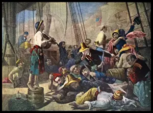 Attempt Prints: Pirates dressed in womens clothing attempt to decoy a merchant ship