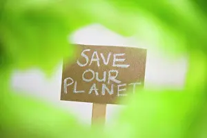 Environmentalism Prints: Placard reading save our planet