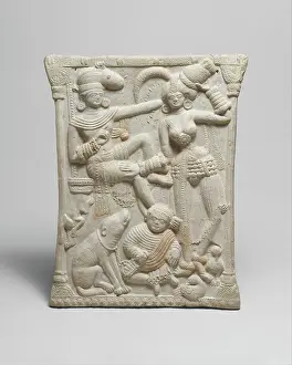 India Prints: Plaque with a Royal Family 1st century B
