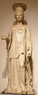 Ancient Greece Prints: Plaster cast of the Townley Caryatid which was a high Pentelic marble caryatid