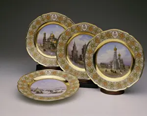 Plates, KPM Porcelain Cabinet with Russian Scenes Antiques-Housewares