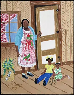 Jacks Prints: Playing Jacks 1992 Jessie Coates (20th C./American) Acrylic on masonite Private Collection