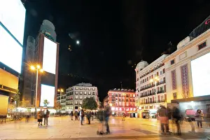 Community Of Madrid Prints: Plaza del callao square at illuminated at night in Madrid Spain