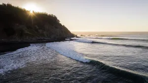 Chile Prints: Point Break Surf During Sunset in Chile