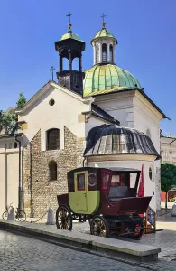 Landmarks Prints: Poland, Krakow, Rynek Glowny or Main Market Square, Church of St Adalbert