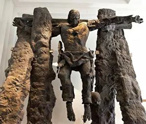 Warsaw Prints: Poland, Warsaw, Katyn Memorial Crucifixion Statue in Field Cathedral of Polish Army by Miroslaw Biskupsi