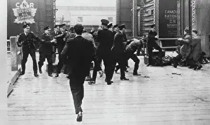 First Responders Prints: Police and Pickets Clash -- Members of Canadian Seamen's Union Scuffle with police in attempt to board the SS