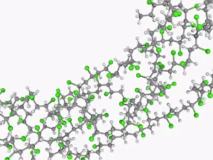 Atomic Prints: Polyvinyl chloride PVC, molecular model