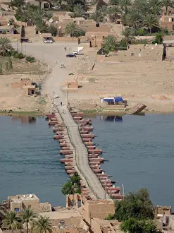 Roadway Prints: A Pontoon Bridge Crossing the Euphrates River Near the City of Haditha in Iraq's Al Anbar Province