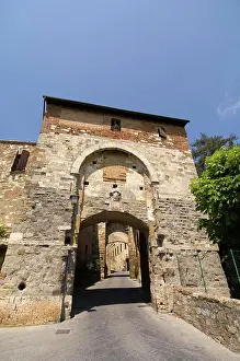 World Destinations Prints: Porta delle Farine, Montepulciano, Val d'Orcia, Siena province, Tuscany, Italy