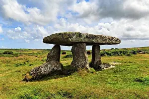 Grave Prints: Portal tomb Lanyon Quoit, Neolithic dolmen in a meadow