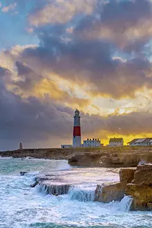 National Landmark Prints: Portland Bill Lighthouse at sunset