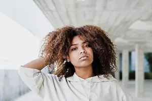 Racial Prints: Portrait of African American Woman in Urban Area