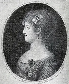 Descent Prints: Portrait of Anna Maria Luisa de Medici (1667-1743) the last lineal descent of the House of Medici