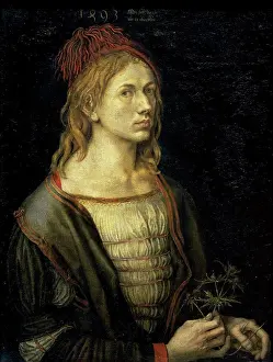 Portrait of the Artist Holding an Erynganeum 15th C