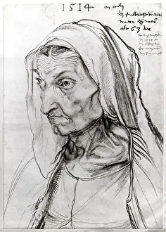 Shoulders Prints: Portrait of the Artist's Mother 1514 Albrecht Durer (1471-1528 German)