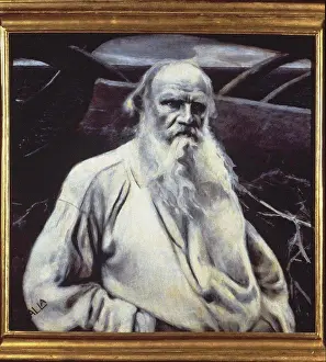 Writer Prints: Portrait of the author Count Lev Nikolayevich Tolstoy (1828-1910)