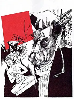 Soviet Prints: Portrait of the author Maxim Gorky (1868-1939) by Annenkov