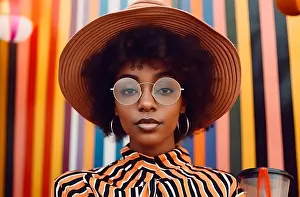 Chic Prints: Portrait of a black woman, generative AI