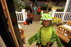 Diverse Prints: Portrait of Boy Trick or Treating at Halloween
