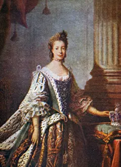Husband Prints: Portrait of Charlotte of Mecklenburg-Strelitz (1744-1818) in State Robes
