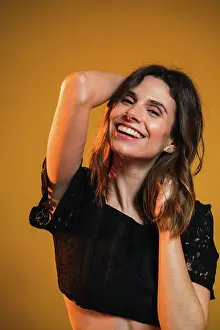 Gorgeous Prints: Portrait of cheerful delighted woman