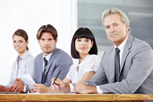 Financial Prints: Portrait, collaboration and a group of business people sitting in the boardroom for a training meeting