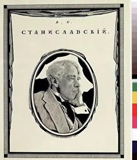 Arts Culture And Entertainment Prints: Portrait of Constantin Stanislavski by Sergei Vasilievich Chekhonin