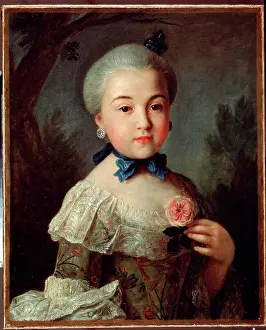 Earring Prints: Portrait of countess Varvara Sheremetyeva by Pietro Antonio Rotari
